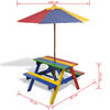 vidaXL Kids Picnic Table Red Fir wood Standard Colorful