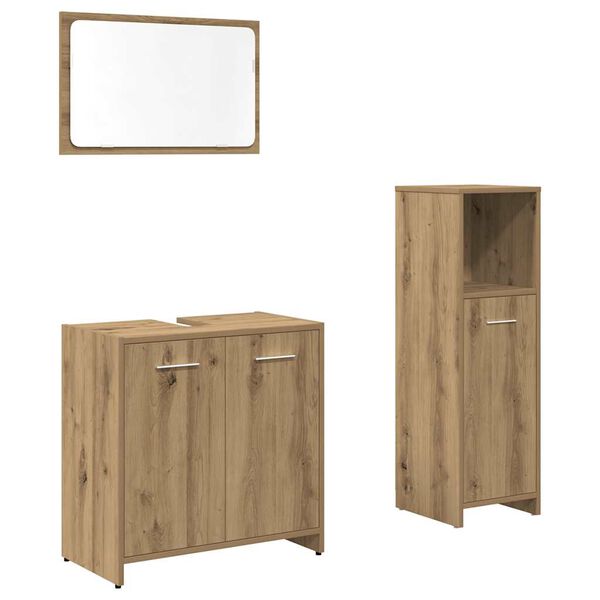 vidaXL Bathroom Furniture Set Artisan Oak Engineered Wood Standard