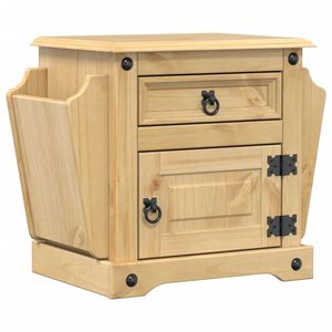 vidaXL Bedside Cabinet Honey Brown Solid pine wood Compact