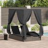 vidaXL Double Sun Lounger with Roof Gray 205 x 129 x 200 cm PE rattan
