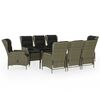 vidaXL Garden Dining Set Brown chairs with black cushions and black table