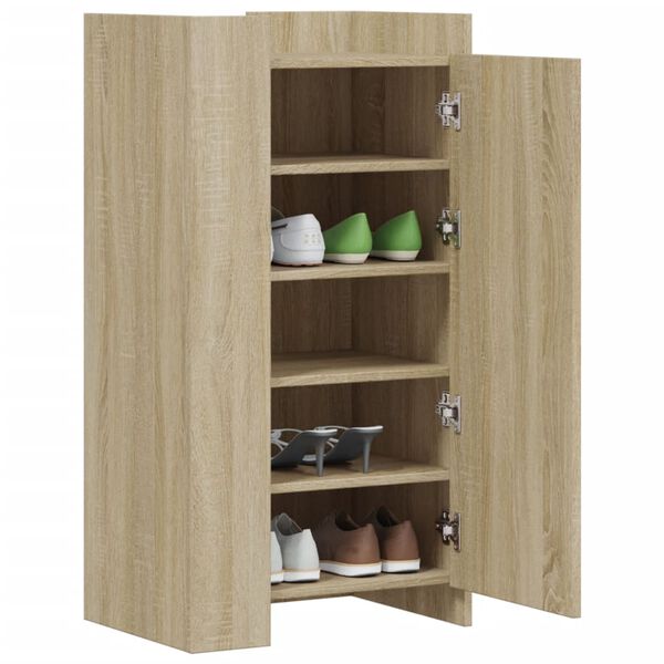 vidaXL Shoe Cabinet Sonoma Oak Engineered Wood Medium Shoe Cabinet