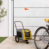vidaXL Pet Bike Trailer Yellow and Grey 49.21 x 20.87 x 21.26 in