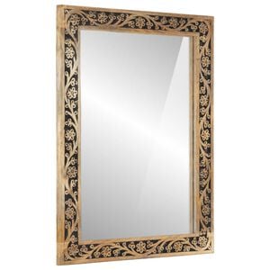 vidaXL Bathroom Mirror Brown Solid mango wood, Glass Medium