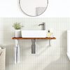 vidaXL Basin Shelf Wall Mounted Steel and Solid Wood Oak
