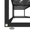 vidaXL TV Cabinet Black, Black Marble Tempered Glass, Powder-Coated Steel