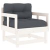 vidaXL Garden Lounge Set White Solid pine wood, Oxford fabric 7 Piece Set