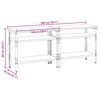 vidaXL Work Bench Set with Shelf 2 pcs Gray 200 x 55 x 85 cm Steel