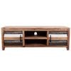 vidaXL TV Stand Wood, Black, White Solid Acacia wood, MDF