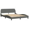 vidaXL Bed Frame Dark Gray Polyester Fabric, Metal, Solid Pine Wood, Plywood