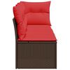 vidaXL Garden Sofa with Cushion 8 pcs Brown and red Poly rattan