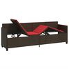vidaXL Sun Lounger Brown, Red