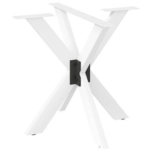 vidaXL Dining Table Leg White Powder-coated steel Medium Adjustable Feet