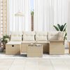 vidaXL Garden Sofa Set with Cushion 7 pcs Beige and Cream Poly Rattan