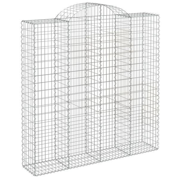 vidaXL Gabion Basket Set of 8 Silver Galvanized Iron Large Durable