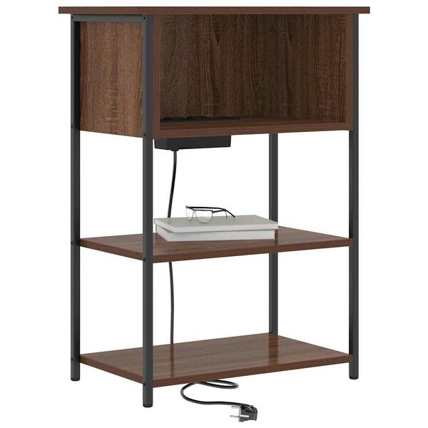 vidaXL Bedside Cabinet Brown Oak 21.65 x 12.20 x 29.92 in