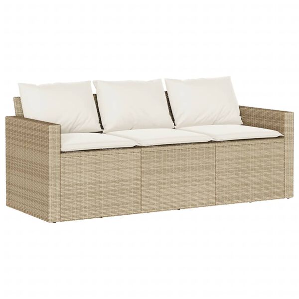 vidaXL Garden Sofa Beige, Cream White