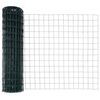 vidaXL Fence with Post Green 3.94 x 32.81 ft Steel