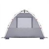 vidaXL Beach Tent 3-Person Gray Quick Release Waterproof