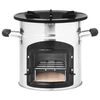 vidaXL Camping Wood Stove Silver 17.9x13.0x10.0" Stainless Steel