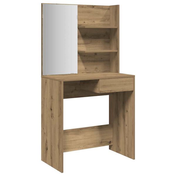 vidaXL Dressing Table Artisan oak Engineered wood, glass