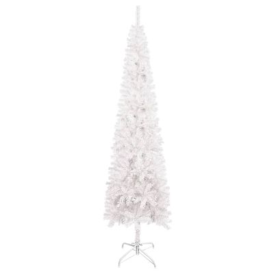 vidaXL Slim Pre-lit Christmas Tree with Ball Set White 94.5"