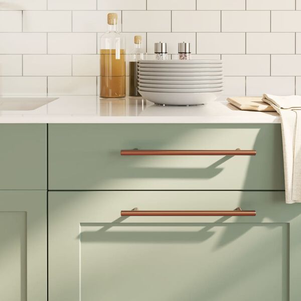 vidaXL Cabinet Handle Set of 5 Bronze Stainless Steel Medium Durable