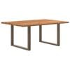 vidaXL Dining Table Light brown, Natural steel