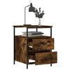 vidaXL Bedside Cabinet Smoked oak Engineered wood, Iron Standard