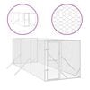 vidaXL Outdoor Dog Kennel Silver Galvanized Steel Large Durable
