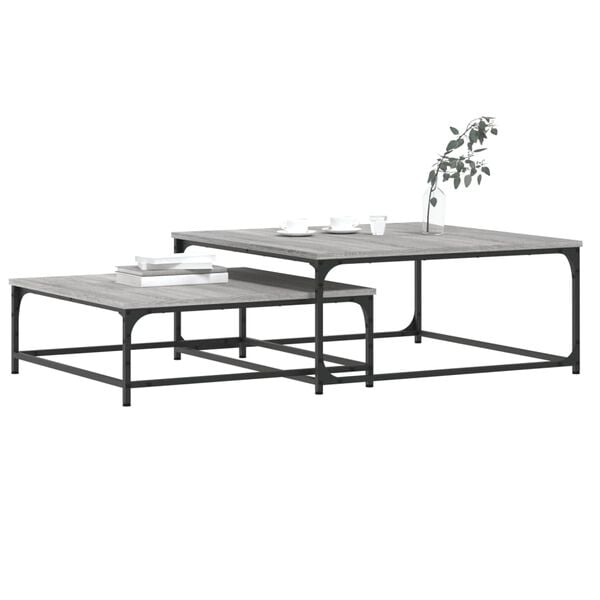 vidaXL Nesting Coffee Table Grey Sonoma Engineered wood Small to Medium