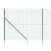 vidaXL Wire Mesh Fence with Spike Anchors Green 7.2x32.8'
