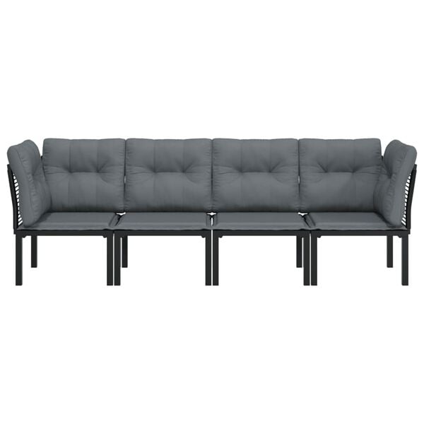 vidaXL Garden Lounge Set Black and Grey
