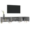 vidaXL TV Cabinet Concrete Grey Engineered Wood, Solid Eucalyptus Wood