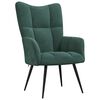 vidaXL Relaxing Chair With Stool Dark Green Velvet (100% polyester)