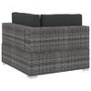vidaXL Sofa Set Gray + Anthracite PE Rattan + Powder-Coated Steel Frame