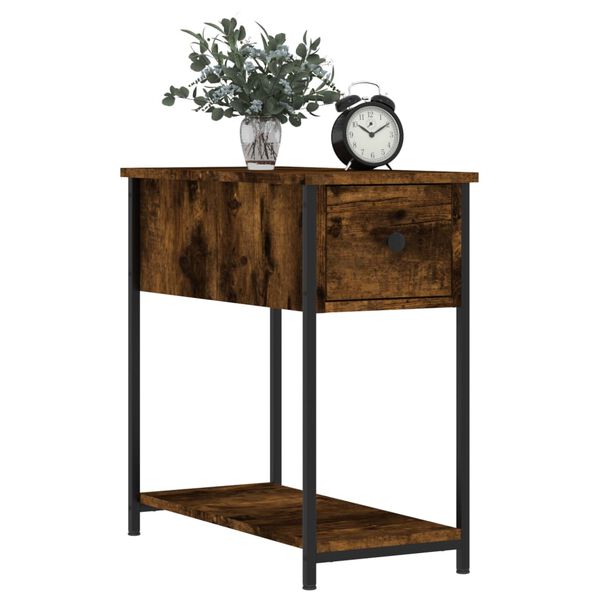 vidaXL Bedside Cabinet Smoked Oak Engineered wood 11.8x23.6x23.6 in