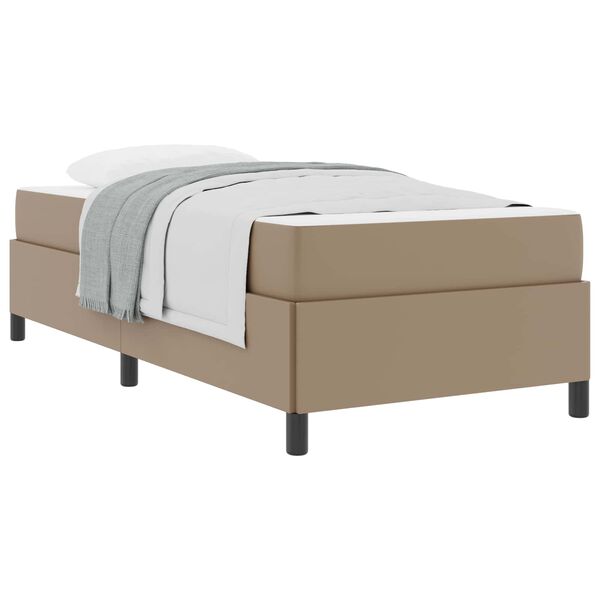 vidaXL Bed Frame with Mattress Cappuccino 35.43 x 78.74 in Fabric