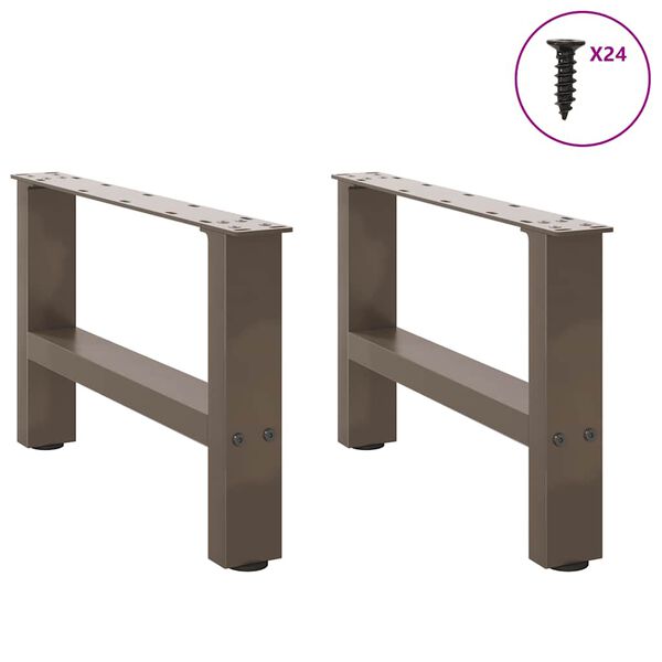 vidaXL Coffee Table Leg Set of 2 Natural Steel Powder-coated steel