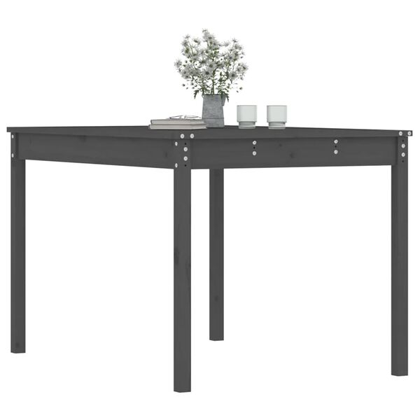 vidaXL Garden Table Grey Solid Pine Wood 47.6 x 32.5 x 29.9 in Durable