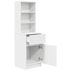 vidaXL Bedside Cabinet White Engineered wood Extra Tall Bedside Cabinet