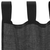 vidaXL Voile Curtains with Rod Pockets 2 pcs Black