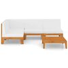 vidaXL Garden Lounge Set Cream white Solid acacia wood, 100% polyester