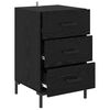 vidaXL Bedside Cabinet with Drawer Black Oak 15.75 x 15.75 x 25.98 in
