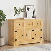 vidaXL Sideboard Brown Solid pine wood, Engineered wood Medium Sideboard
