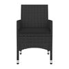 vidaXL Garden Dining Set Black PE Rattan, Steel, Glass Standard Durable