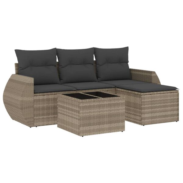 vidaXL Garden Sofa Set Light Grey, Dark Grey
