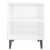 vidaXL Industrial Bedside Cabinet High gloss white Engineered wood, metal