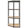 vidaXL 4-Layer Corner Shelf Anthracite Steel&Engineered Wood