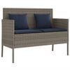 vidaXL Garden Bench Grey, Navy Blue